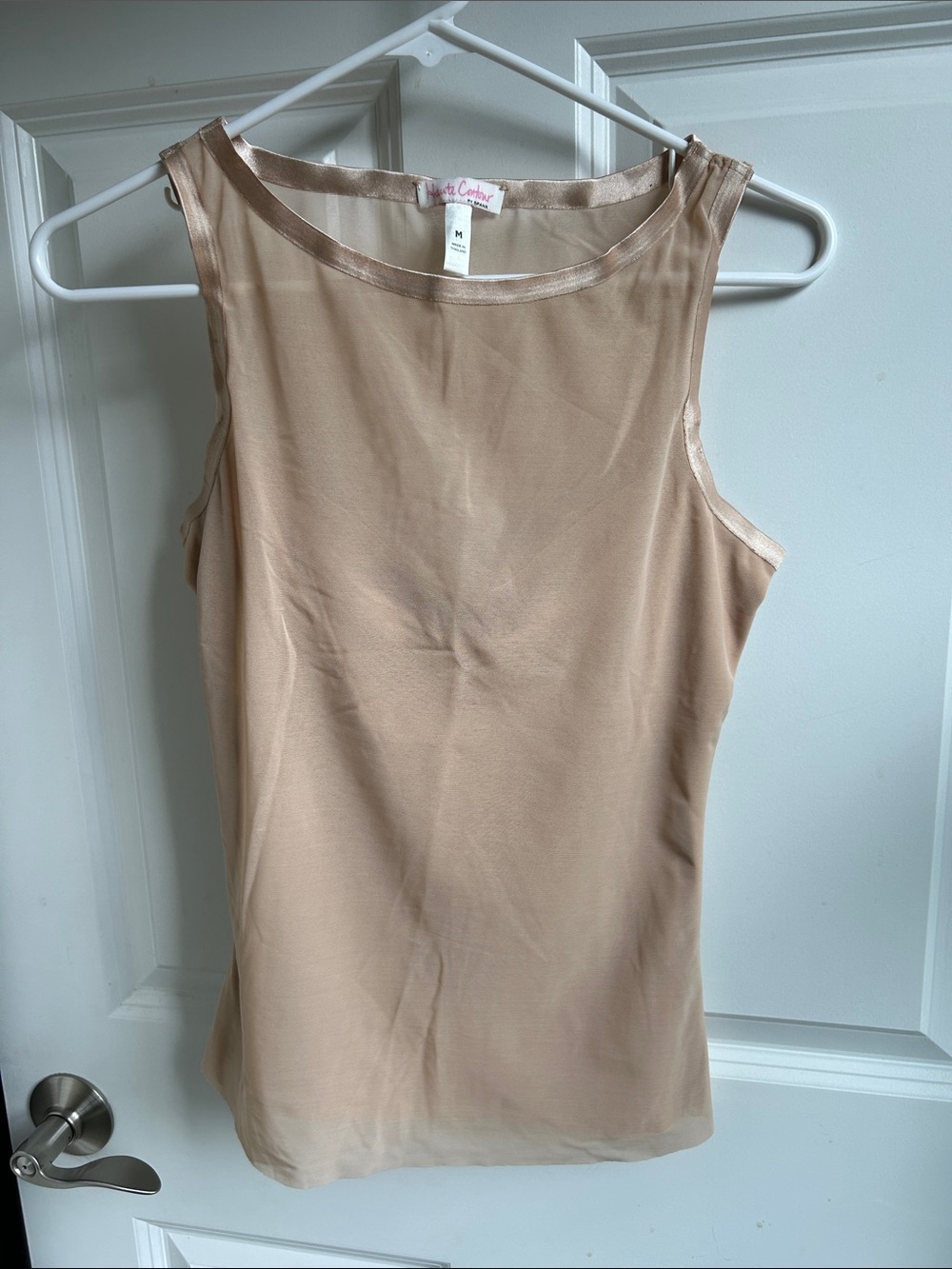 Smooth Satin-Trim Camisole in Nude by Haute Contour